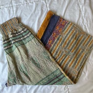 KANTHA BAE Wide Leg Cotton Kantha Lounge Pants